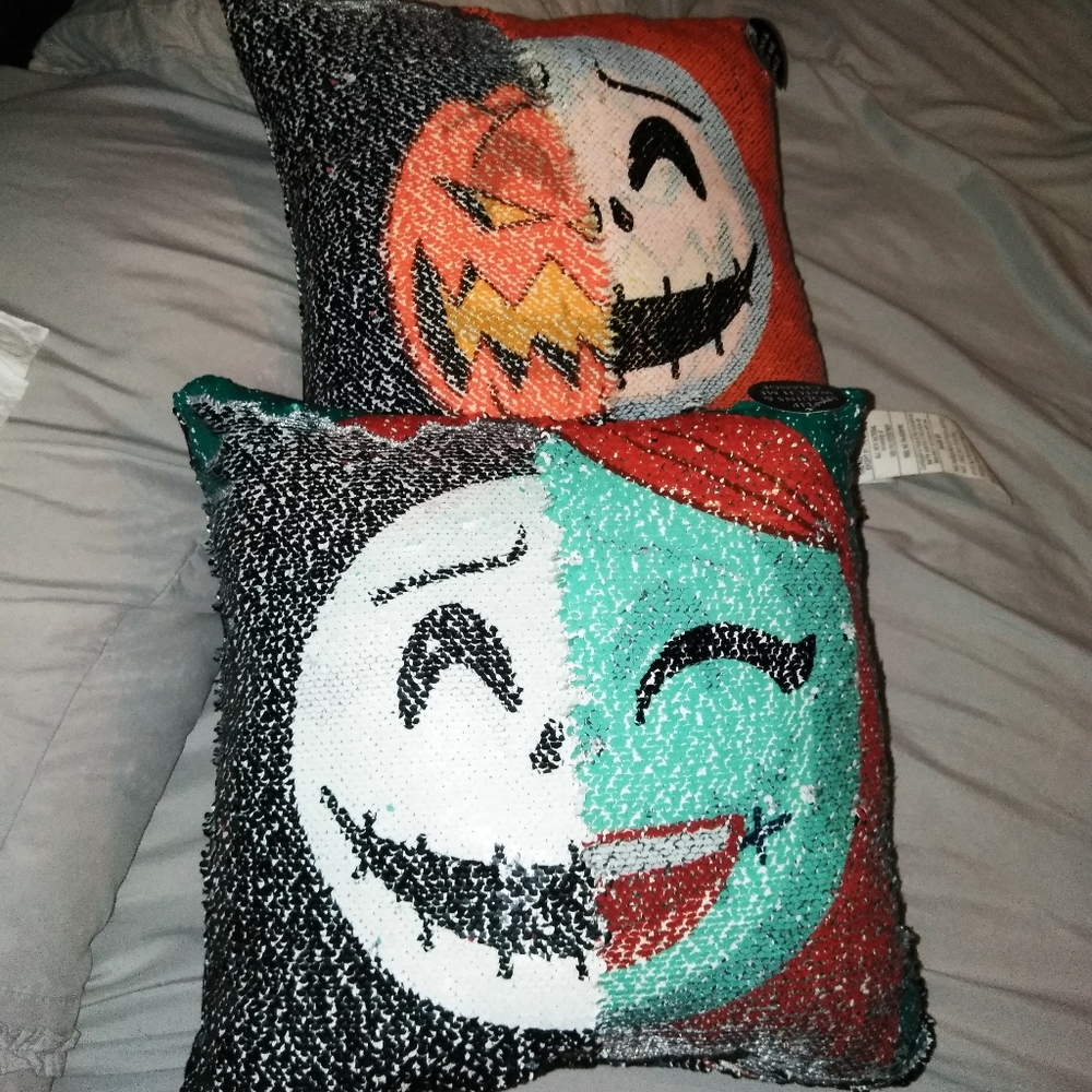 NWT 12" NMBC magic sequin accent pillows
